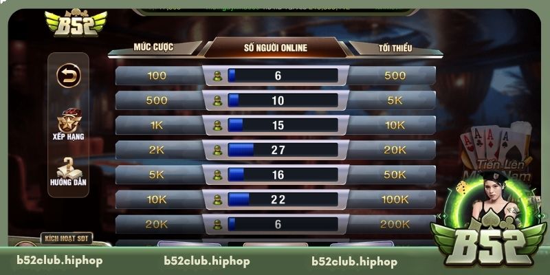 Cách tham gia game bài Tiến lên tại B52 Club