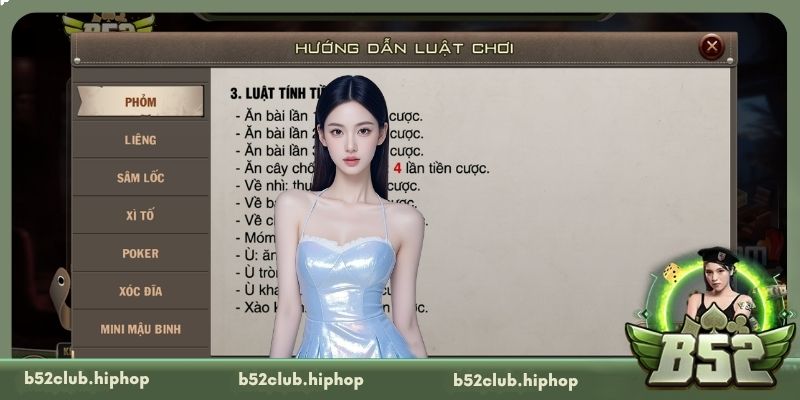 Luật tính tiền và thưởng phạt trong Tá Lả tại B52 Club